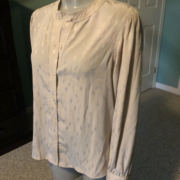 Evan Picone collarless dress shirt with lantern style sleeves 1980’s M-L - Picture 5 of 9